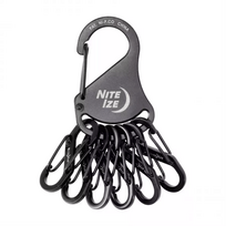 Nite Ize S-Biner KeyRack raktų pakabukas su 6 karabinais, juodas