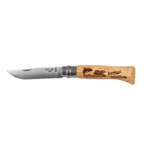 Sulankstomas peilis Opinel 8 Inox Oak Animal serija - žuvis