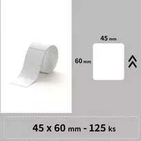„Niimbot“ etiketės R, 45 x 60 mm, 125 vnt., baltos, skirtos modeliams B21, B21S, B3, B1S (6977388399405)