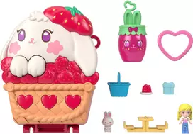 Mattel Polly Pocket Core Compact Strawberry Bunny Basket