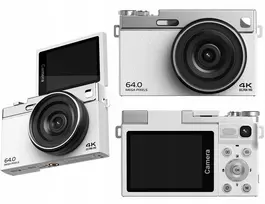 „Xrec“ skaitmeninis fotoaparatas. 64 MP / 4K / 16x priartinimas / pasukamas 2,88 colių LCD ekranas / „Xrec C77“ / baltas