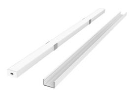 LED profilio komplektas, 3m, paviršinis, baltas, su baltu dangteliu, laikikliais ir aklėmis