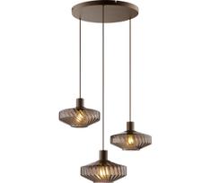 Brilliant - Pakabinamas šviestuvas ant laido LYN 3xE27/20W/230V Ø 69 cm ruda/dūminė ruda