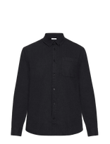 Knowledge Cotton Apparel - Dune Regular Merino Shirt - Laisvalaikio marškiniai - Juoda