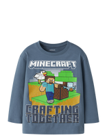 Name It - Nmmsyver Minecraft Ls Nreg Top Bfu - Ilgarankoviai marškinėliai - Mėlyna