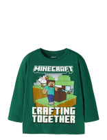 Name It - Nmmsyver Minecraft Ls Nreg Top Bfu - Ilgarankoviai marškinėliai - Žalia