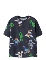 Name It - Nkmstef Minecraft Ss Poly Nreg Top Bfu - Marškinėliai trumpomis rankovėmis - Tamsiai mėlyna