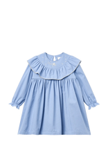 Copenhagen Colors - Dress W. Frill & Star Embroidery - Suknelė kūdikiui ilgomis rankovėmis - Mėlyna