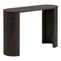Tamsiai rudos spalvos konsolinis staliukas iš ąžuolo 38x114 cm Bibione – House Nordic