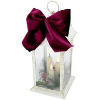 Advento žibintas, žvakidė, Led 30 Cm, 3 žvakės, Balta