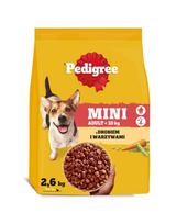 PEDIGREE Adult Mini su paukštiena ir daržovėmis, 6 x 2,6 kg, sausas maistas mažų veislių šunims