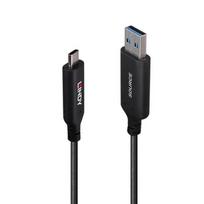 USB Kabelis - LINDY USB 3.2 Tipo A į C Hibridinis Laidas, 5Gbps, PVC Danga, 25 m, Juodas