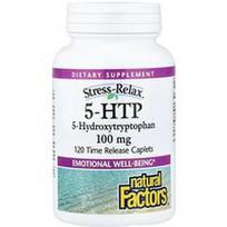 Natural Factors, „Stress-Relax®“, 5-HTP, 100 mg, 120 pailginto atpalaidavimo tablečių