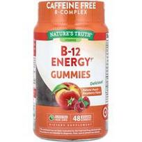 Nature's Truth, B-12 energetiniai guminukai, natūralios persikų avietės, 48 veganiški guminukai