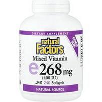 Natural Factors, Mišrus vitaminas E, 268 mg (400 TV), 240 minkštųjų kapsulių