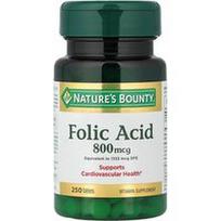 Nature's Bounty, Folio rūgštis, 800 mcg, 250 tablečių