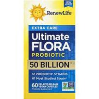 Renew Life, „Extra Care“, „Ultimate Flora™“ probiotikas, 60 pailginto atpalaidavimo veganiškų kapsulių