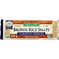 Edward & Sons, Ekologiški kepti traškūs rudieji ryžių batonėliai „Snaps®“, skrudinti svogūnai, 100 g