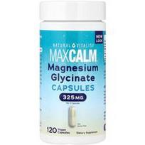 Natural Vitality, „MaxCalm®“, magnio glicinatas, 120 veganiškų kapsulių (108 mg vienoje kapsulėje)