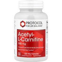Protocol for Life Balance, Acetil-L-karnitinas, 500 mg, 100 vegetariškų kapsulių