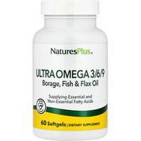 NaturesPlus, Ultra Omega 3/6/9, 60 minkštųjų gelių