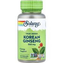 Solaray, Tikros žolelės, korėjietiškas ženšenis, 550 mg, 50 VegCaps