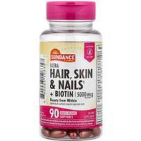 Sundance Vitamins, Ultra plaukai, oda ir nagai + biotinas, 90 greito atpalaidavimo minkštųjų gelių