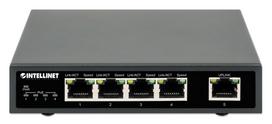 Intellinet 5-Port Gigabit Ethernet PoE+ Switch, Four PSE PoE Ports, IEEE 802.3at/af (PoE+/PoE) Compliant, PoE Power Budget up to 62 W, Desktop Format