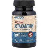 Deva, Veganiškas astaksantinas, 4 mg, 30 veganiškų kapsulių