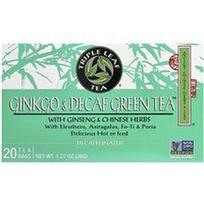 Triple Leaf Tea, Ginkmedžio ir be kofeino žalioji arbata™, 20 arbatos pakelių, 36 g