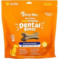 Zesty Paws, Viskas viename funkciniai dantų kaulai, bet kokio amžiaus šunims, cinamonas, 28 maži dantų kaulai, 8.4 oz (238 g)