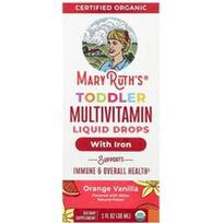 MaryRuth's, „Cocomelon“, skysti multivitaminai mažyliams su geležimi, 1–3 metų vaikams, apelsinų ir vanilės skonio, 30 ml