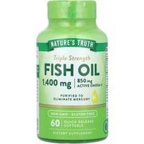 Nature's Truth, Žuvų taukai, trigubo stiprumo, 1400 mg, 60 greito atpalaidavimo minkštųjų kapsulių