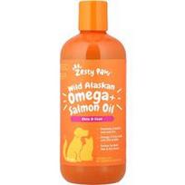 Zesty Paws, Laukinių Aliaskos lašišų aliejaus formulė, šunims ir katėms, visoms amžiaus grupėms, 473 ml (16 skysčio uncijų)