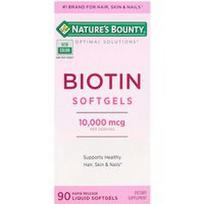 Nature's Bounty, Optimal Solutions®, biotino minkštosios kapsulės, 10 000 mcg, 90 greito atpalaidavimo skystųjų minkštųjų kapsulių