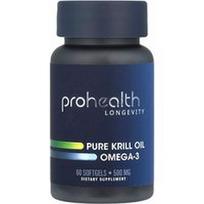 ProHealth Longevity, Grynas krilių aliejus Omega-3, 60 minkštųjų kapsulių