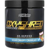 EHPlabs, „OxyShred Hardcore“, termogeninis riebalų degintojas, rūgštūs, šiurpūs ropliai, 284 g