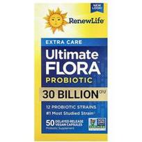 Renew Life, Extra Care, Ultimate Flora™ Pre & Probiotic, 30 Billion CFU, 50 Delayed Release Vegan Capsules