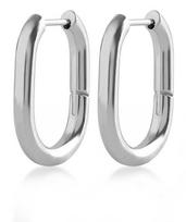 Troli Minimalist oval steel earrings