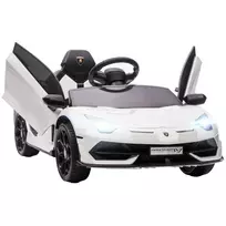 Vaikiškas elektrinis automobilis 12V su 2.4G nuotolinio valdymo pulteliu, MP3 grotuvu, garso signalu, šviesomis, 3-5 metų, balta