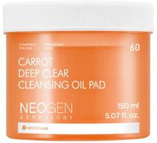 Valomasis veido aliejus, padeliai Neogen Carrot Deep Clear, 150 ml, 60 vnt.