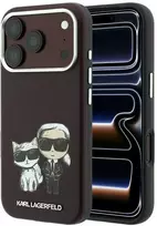 Dėklas Karl Lagerfeld Smooth Karl & Choupette Bodies Sketch MagSafe do iPhone 18 Pro / 17 Pro bordo spalvos
