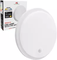LED lempa su judesio jutikliu Maclean, PIR jutiklis, balta, 10W/15/18W, IP65, galimybė keisti šviesos spalvą 3000/4000/6000K, MCE535 W