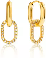 Troli Timeless oval earrings with zircons 2in1 Gold
