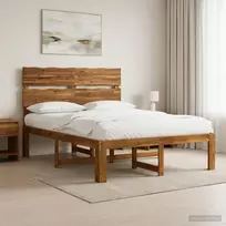 Lova Dviejų lovų rėmas su galvūgaliu ROSTOCK Natūrali 140 x 190 cm
