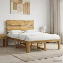 Lova Dviejų lovų rėmas su galvūgaliu ROSTOCK Balta 140 x 190 cm