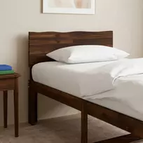 Lovos galvūgalis su natūraliu kraštu ROSTOCK Tamsiai rudas