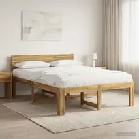 Lova Dviejų lovų rėmas su galvūgaliu ROSTOCK Balta 135 x 190 cm