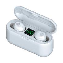 Ausinės, „Bluetooth 5.1“ ausinės, 1200 mAh įkrovimo dėklas, IPX5 atsparus vandeniui, erdvinis stereo žemasis dažnis, balta