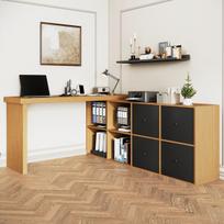 Sukamas rašomasis stalas, MDF, 120x48x78 cm, 4 stalčiai